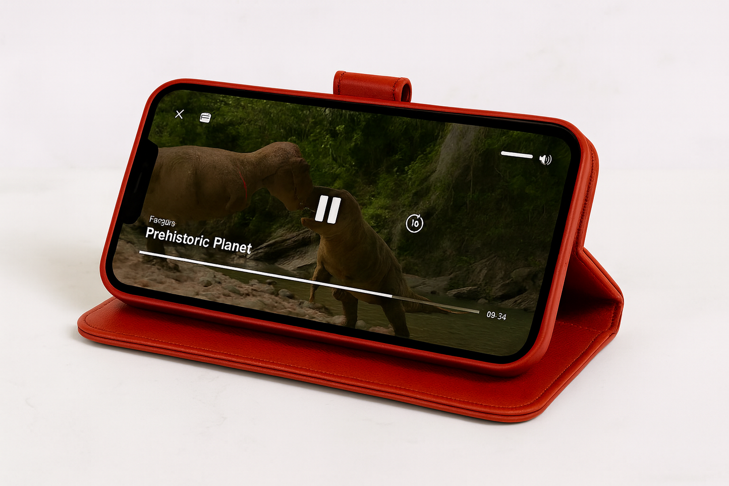 Natural Leather Wallet Book Case Geschikt voor iPhone 17 Pro Max – 3 Pashouders